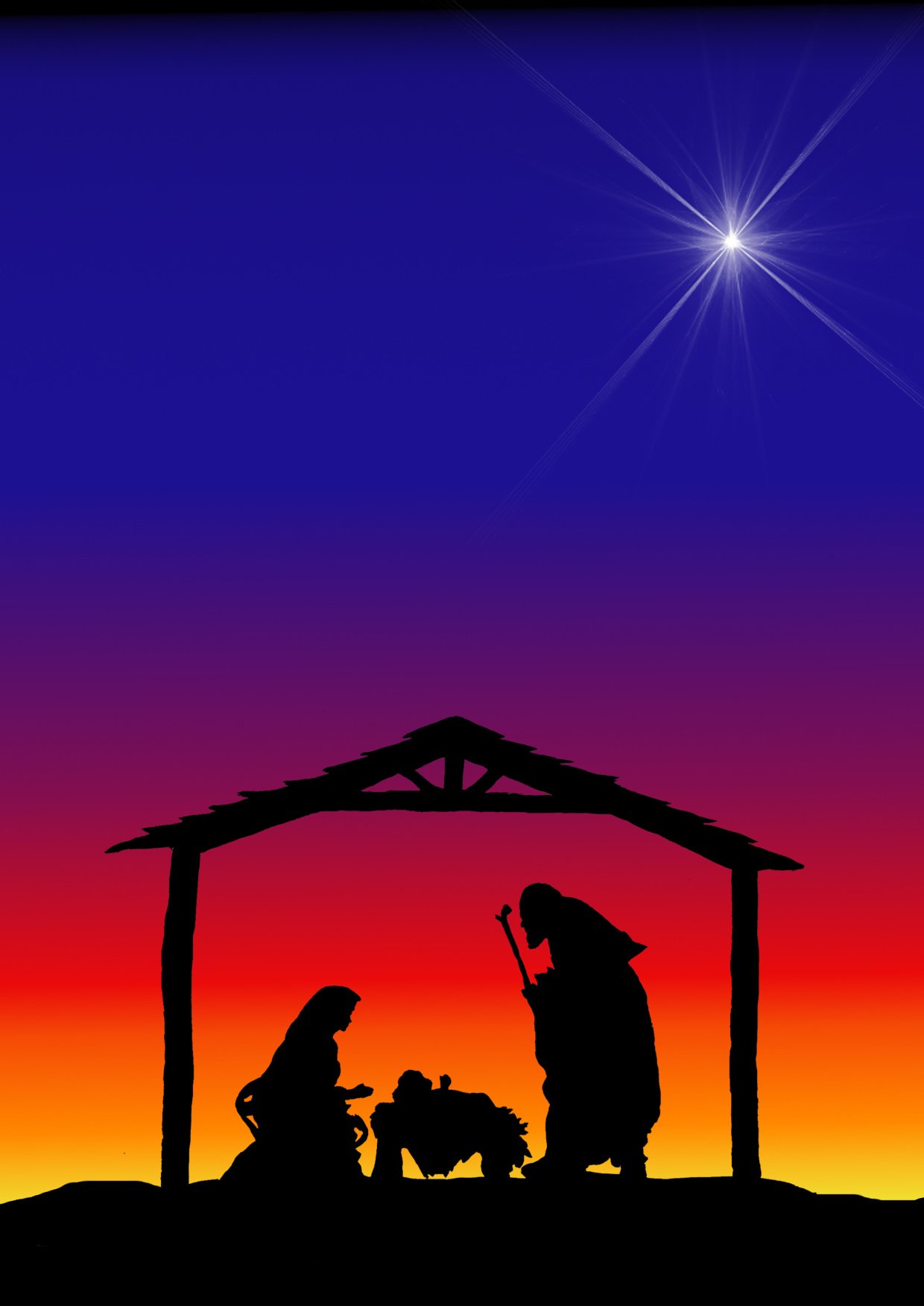 nativity silhouette square